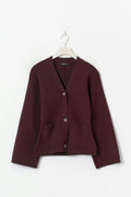 Knitted cotton cardigan - Bordeaux foncé