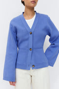 Knitted cotton cardigan - Persian jewel