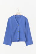 Knitted cotton cardigan - Persian jewel