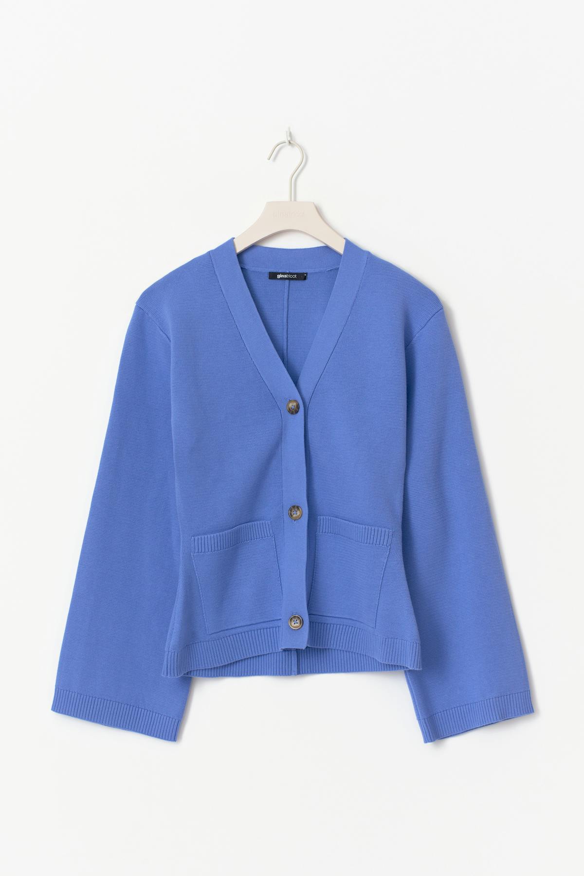 Knitted cotton cardigan - Persian jewel