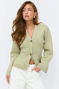 Knitted cotton cardigan - Knit white