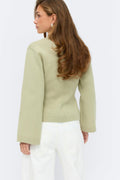 Knitted cotton cardigan - Italian straw