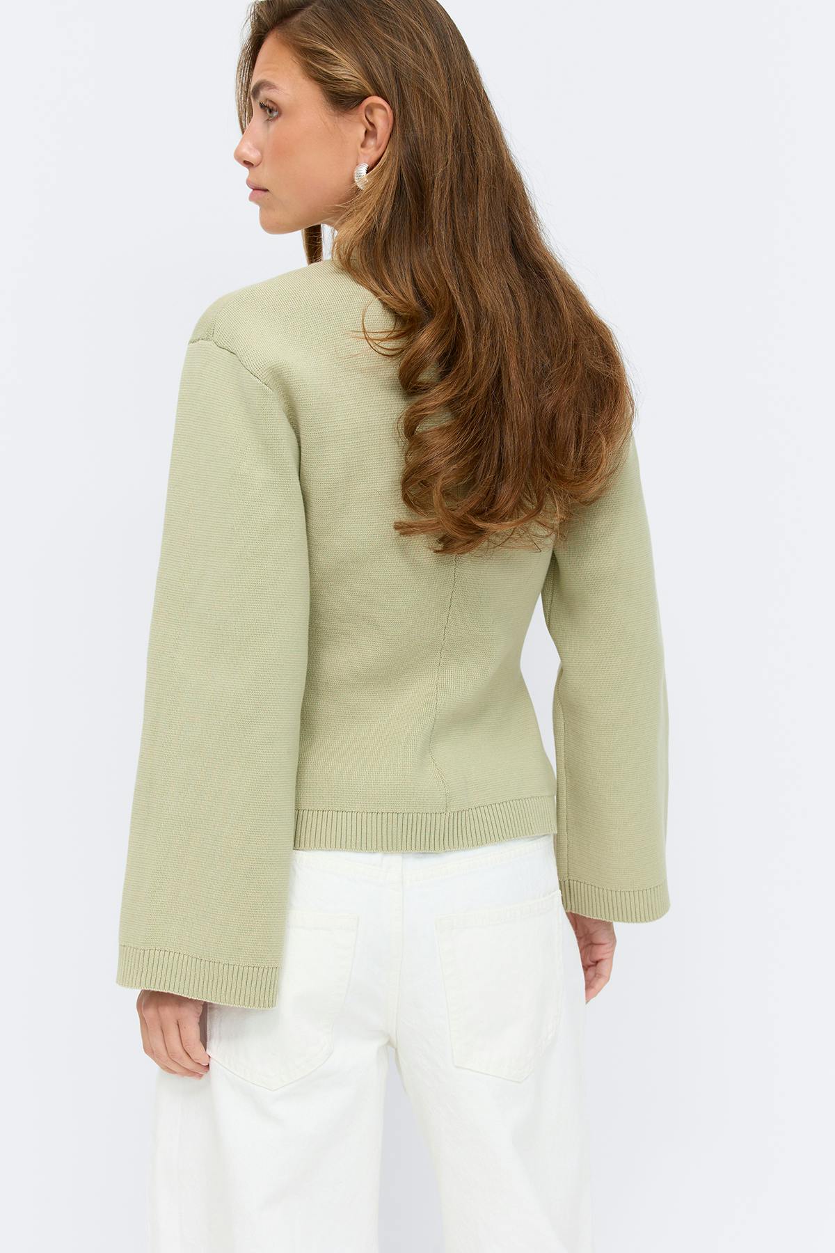 Knitted cotton cardigan - Italian straw