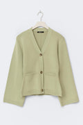 Knitted cotton cardigan - Italian straw