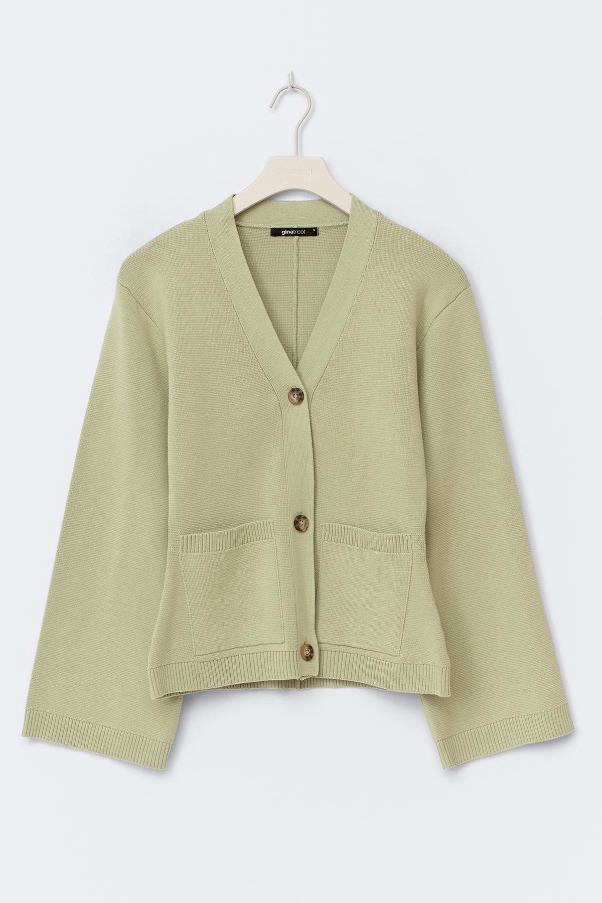 Knitted cotton cardigan - Italian straw