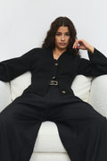 Knitted cotton cardigan - Noir