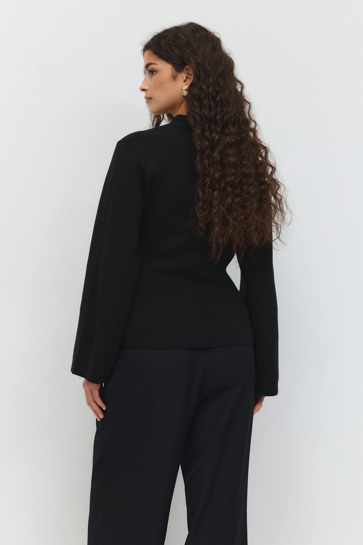 Knitted cotton cardigan - Noir