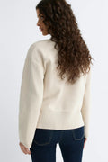 Asymmetric knitted cardigan - Seal brown