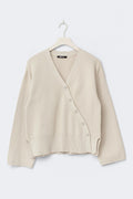 Asymmetric knitted cardigan - Beige