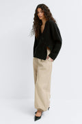 Asymmetric knitted cardigan - Beige