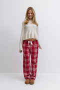 y flannel pj pants - Red check