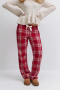 y flannel pj pants - Red check
