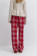 y flannel pj pants - Red check