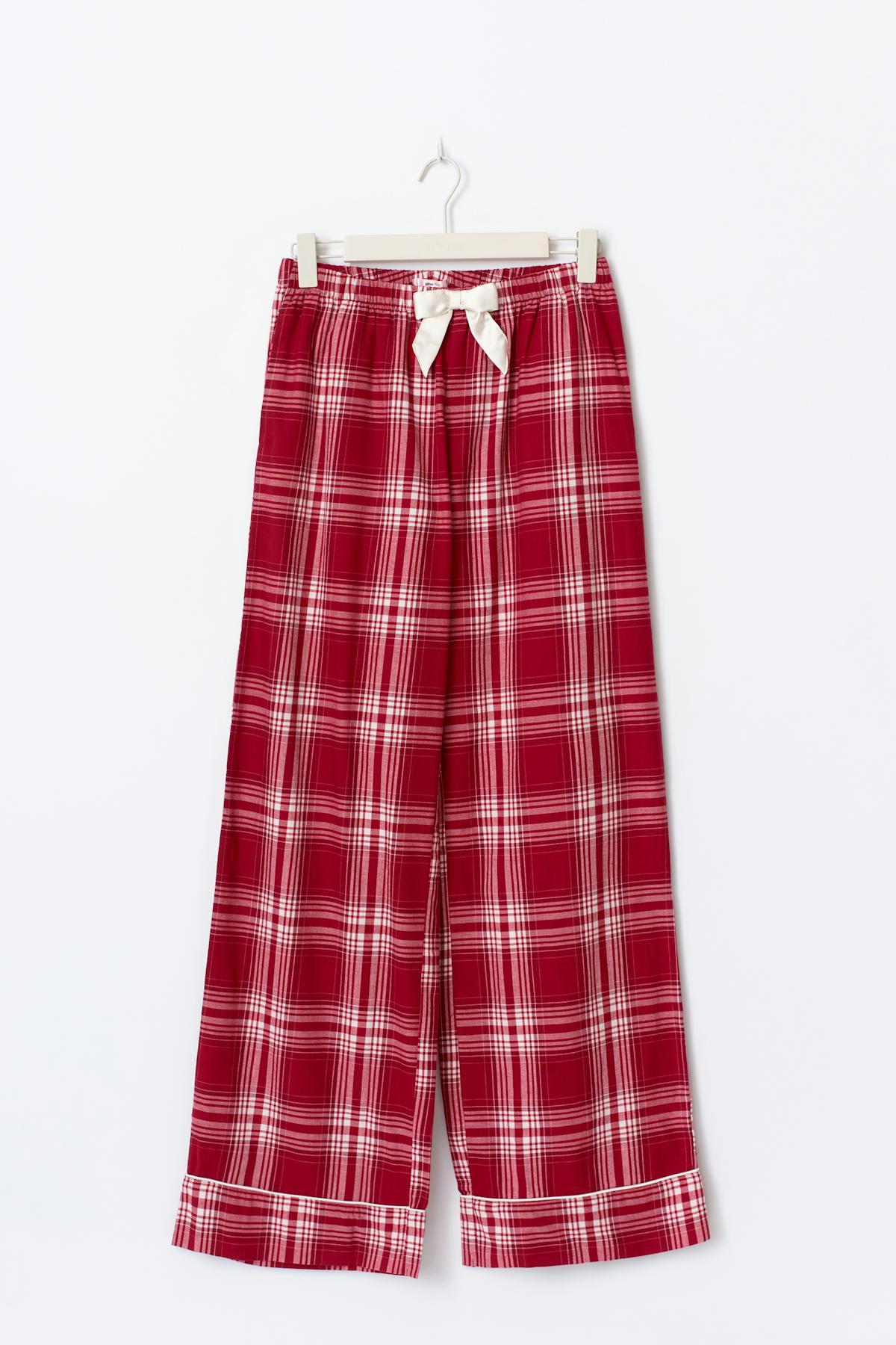 y flannel pj pants - Red check