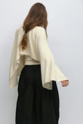 Knitted cape top - Brown melange