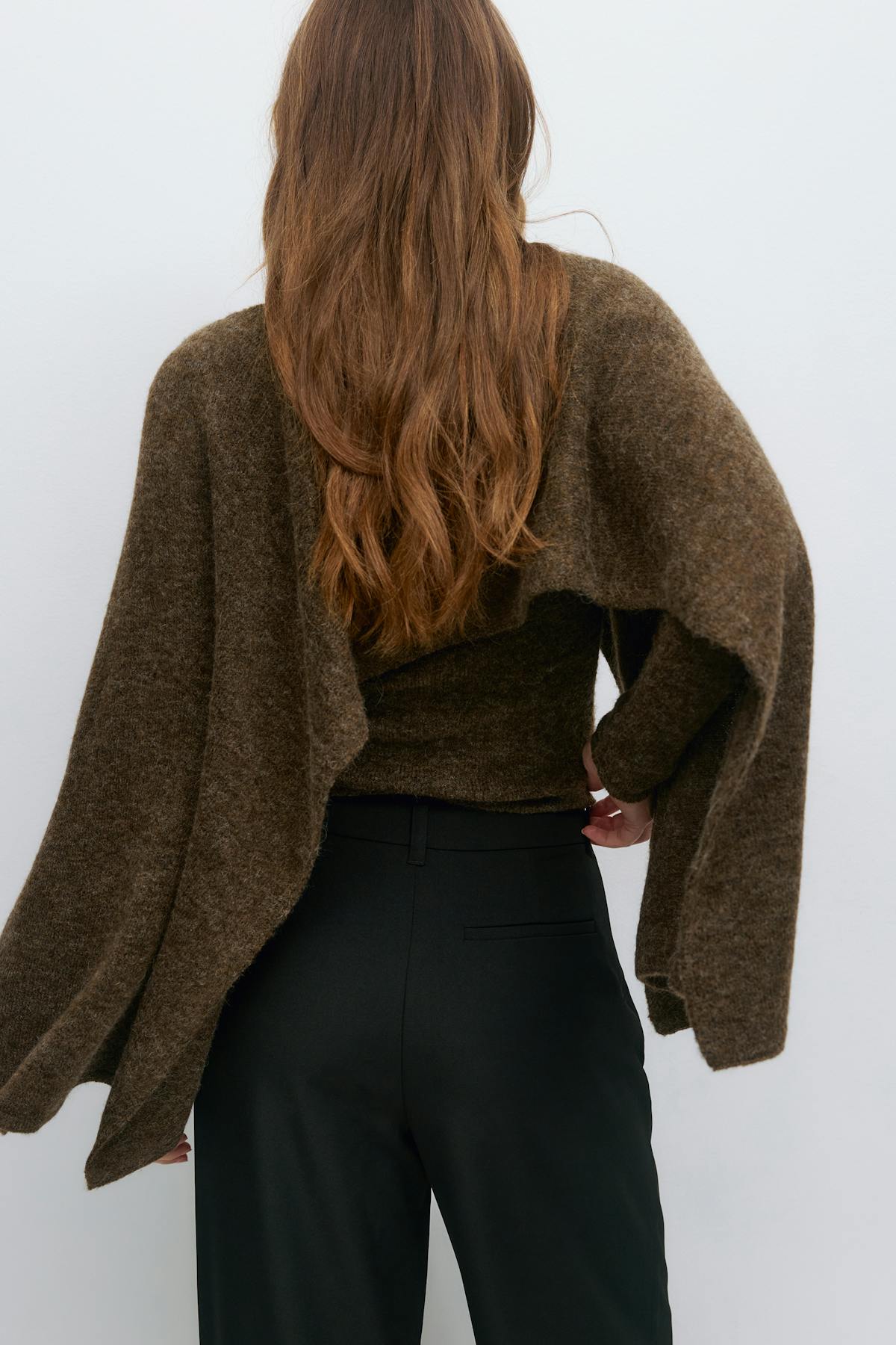 Knitted cape top - Blue dot