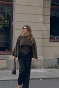 Knitted cape top - Brown melange