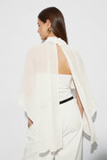 Chiffon cape top - Egret
