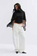 Chiffon cape top - Noir