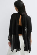 Chiffon cape top - Noir