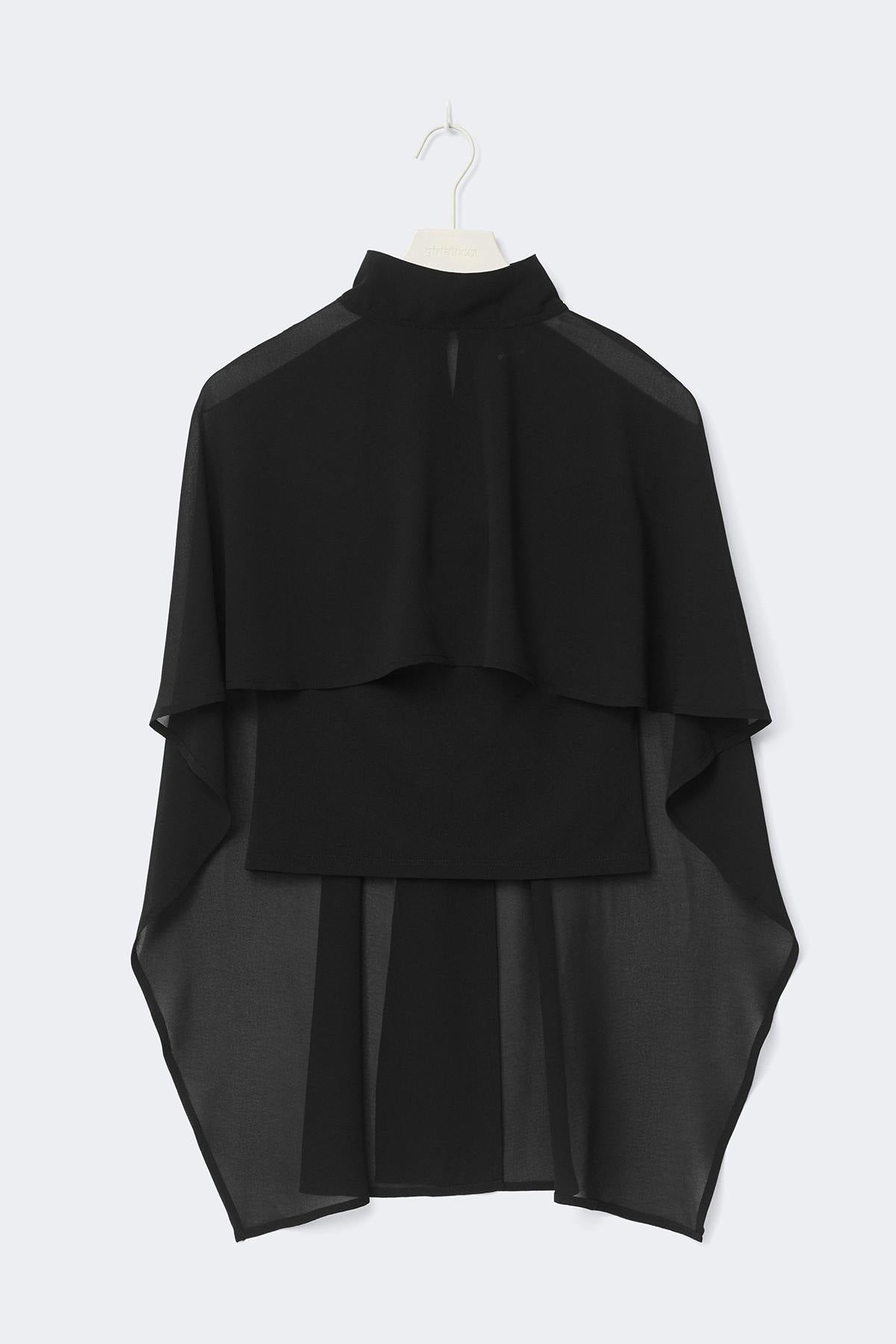 Chiffon cape top - Noir