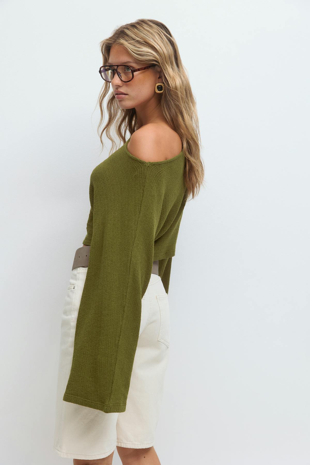 Wide sleeve top - Blanc cassé