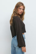 Wide sleeve top - Blanc cassé