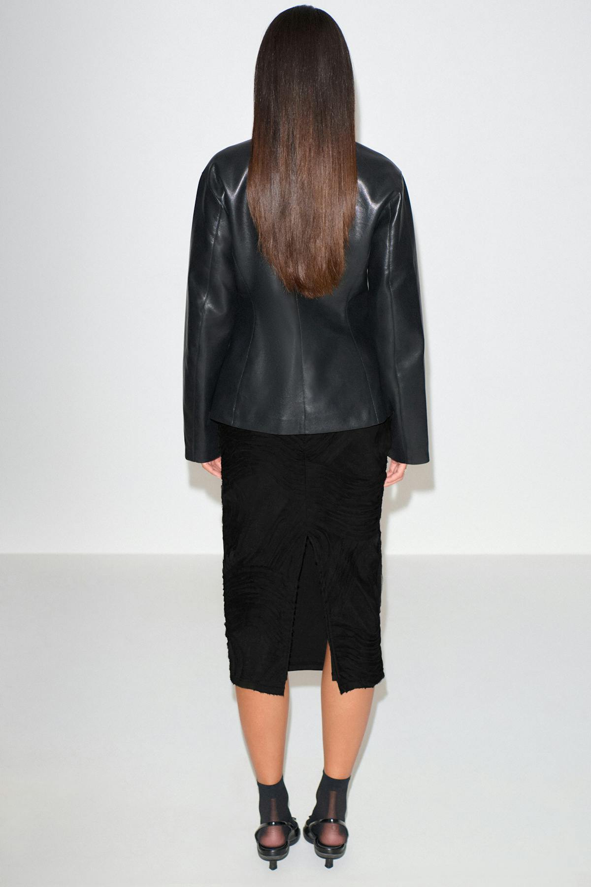 Structured midi skirt - Noir