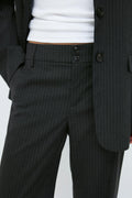 Mid waist straight trousers - Grey stripe