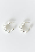 Bubble hoop earrings - Shiny silver