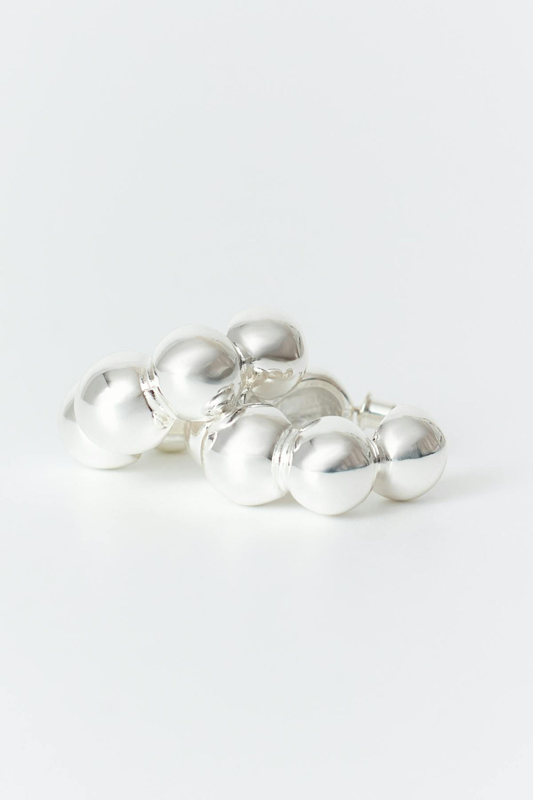 Bubble hoop earrings - Shiny silver
