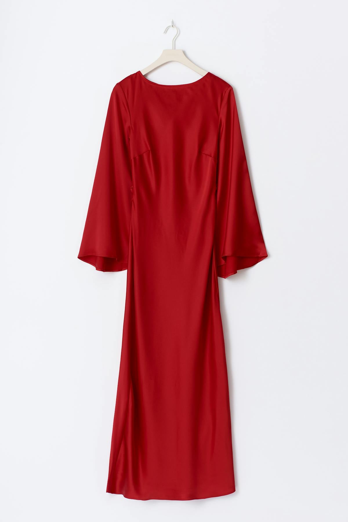 Satin wide sleeve maxi dress - Champange