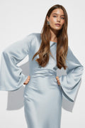 Satin wide sleeve maxi dress - Champange