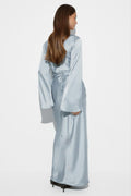 Satin wide sleeve maxi dress - Haute red