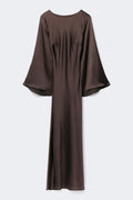 Satin wide sleeve maxi dress - Haute red