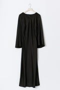 Satin wide sleeve maxi dress - Noir