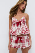14+ flannel pj set - Pink check