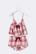 14+ flannel pj set - Pink check