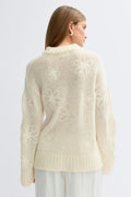 jacquard knitted sweater - Crème