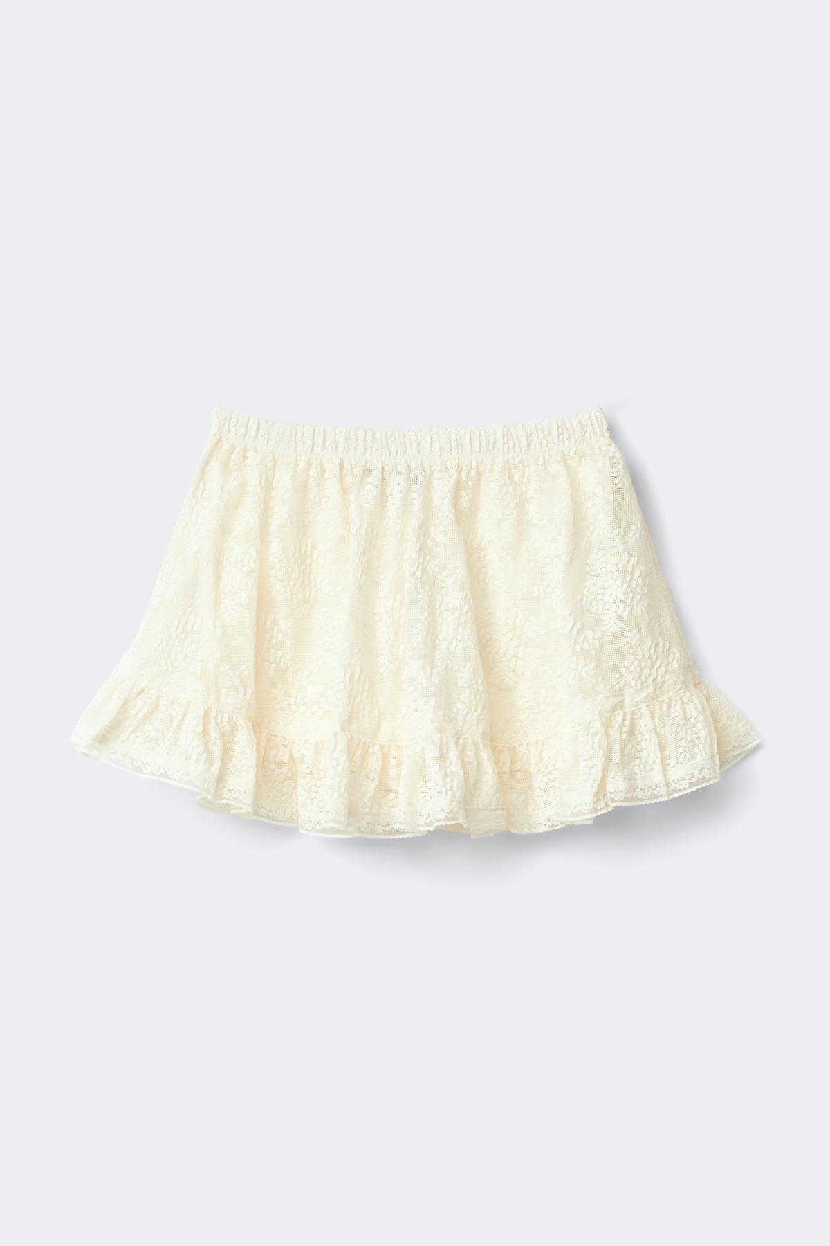 Lace mini skirt - Crème