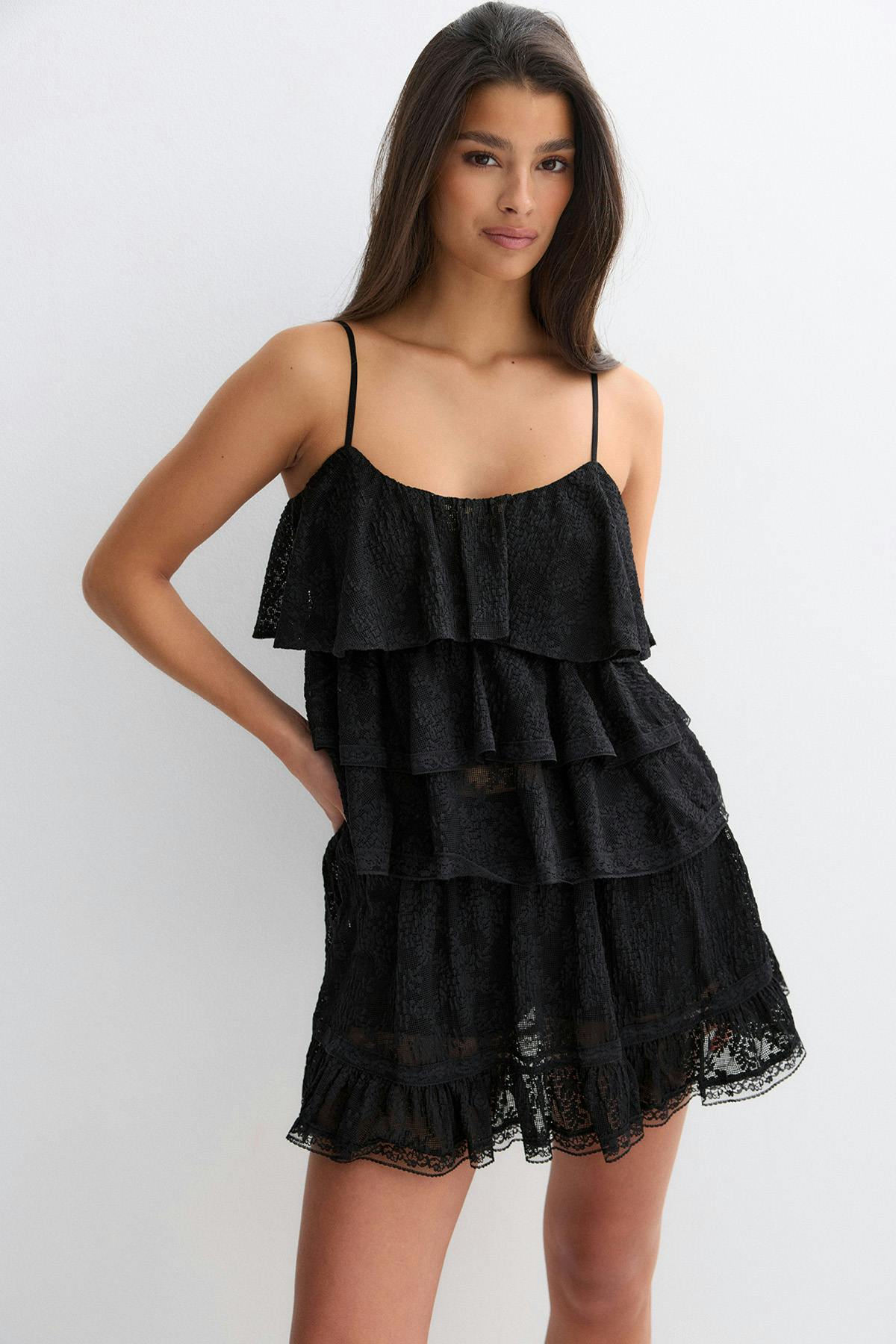 Lace mini skirt - Crème