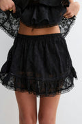 Lace mini skirt - Crème