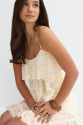 Lace frill singlet - Crème