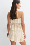 Lace frill singlet - Crème