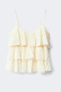 Lace frill singlet - Crème