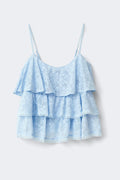 Lace frill singlet - Noir
