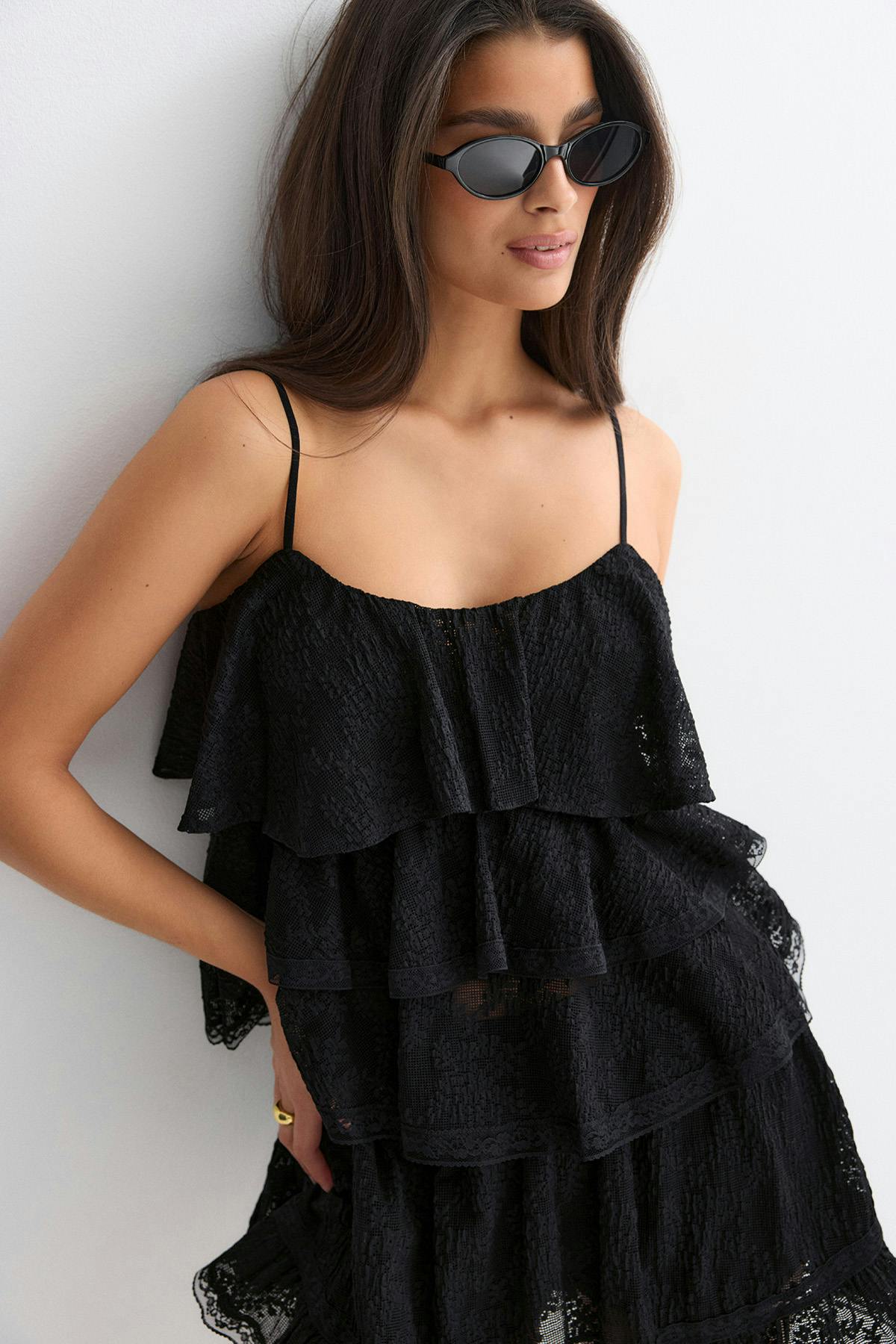Lace frill singlet - Crème