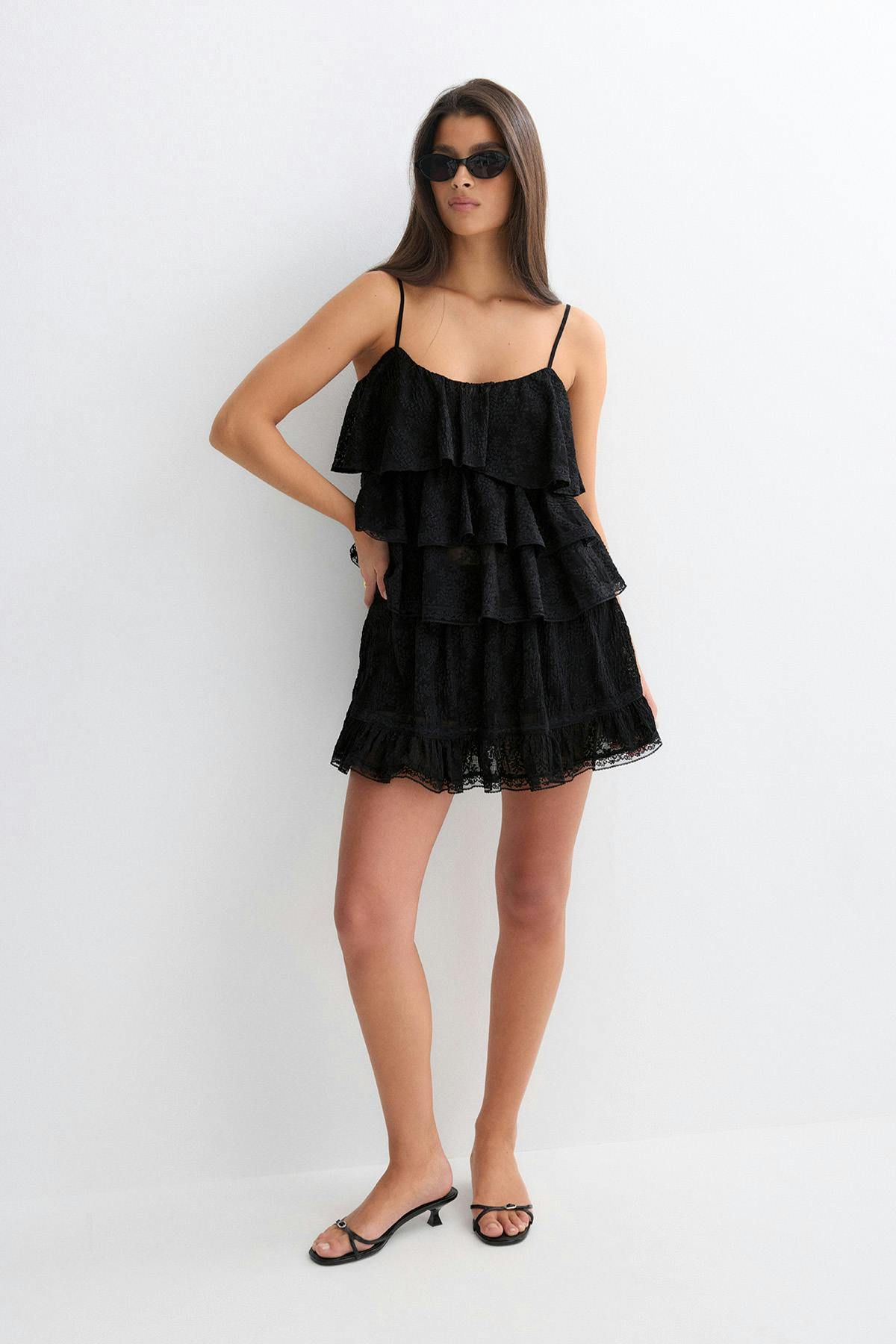 Lace frill singlet - Crème