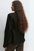 Shaped high neck blazer - Noir