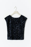 Y sequin top - Bleu
